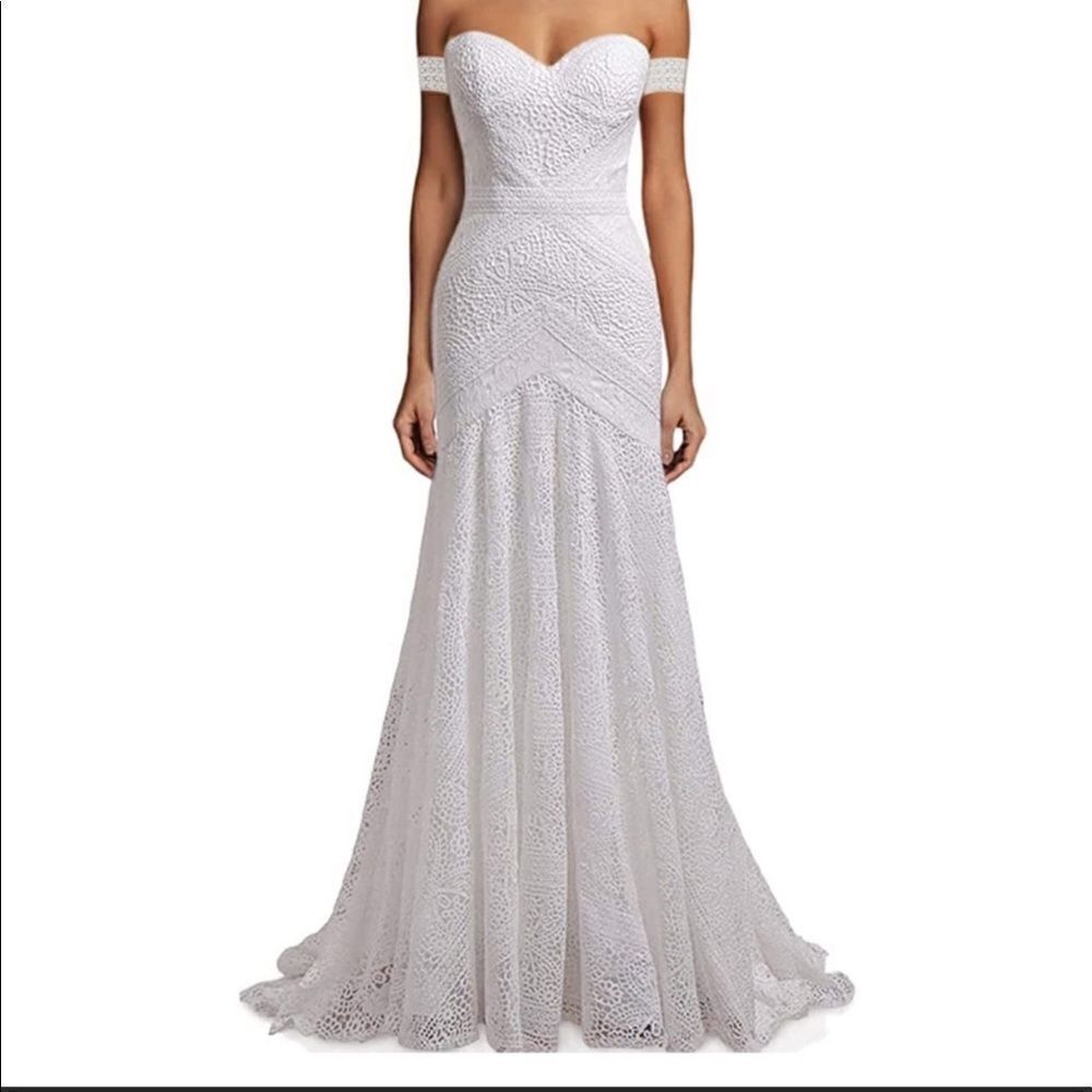 Women’s Bohemian Wedding Dress Zip Up Back with Ivory Lining Size 18W NWT